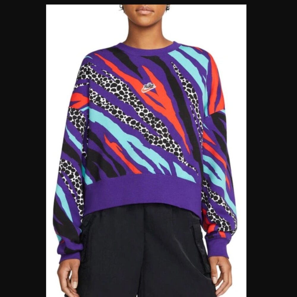 NIKE Sportswear Airloom Fleece Sweatshirt In Court Purple Size S New w/Tag